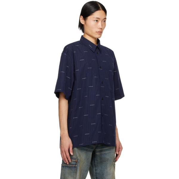 지방시 지방시 Givenchy Navy Striped Shirt 241278M192011