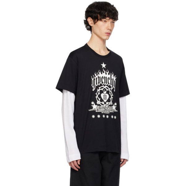 지방시 지방시 Givenchy Black Layered Long Sleeve T-Shirt 241278M213009