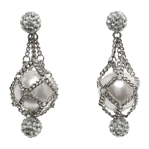 지방시 지방시 Givenchy Silver Pearling Crystal Earrings 241278F022001