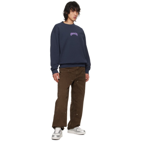 지방시 지방시 Givenchy Navy Printed Sweatshirt 241278M204001