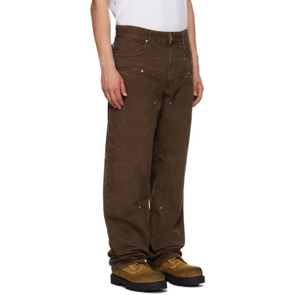 지방시 지방시 Givenchy Brown Studded Trousers 241278M191003