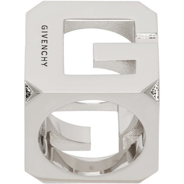 지방시 지방시 Givenchy Silver G Cube Ring 241278M147007