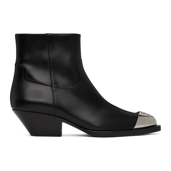 지방시 지방시 Givenchy Black Western Leather Ankle Boots 241278F113000