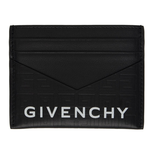 지방시 지방시 Givenchy Black G-Cut 4G Leather Card Holder 241278F037010