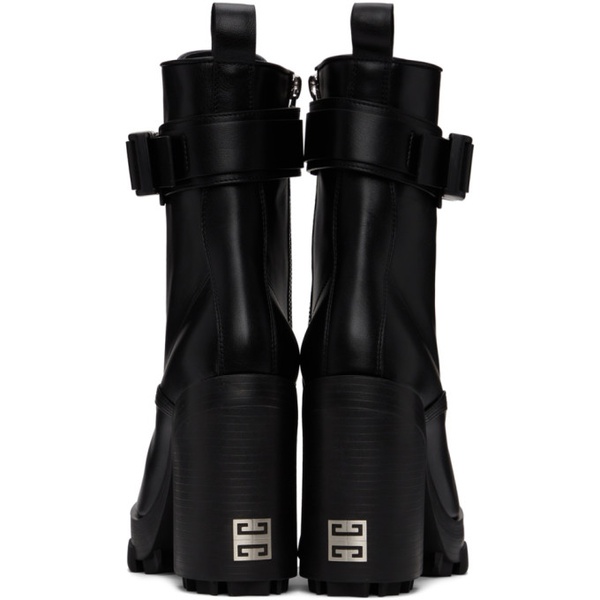 지방시 지방시 Givenchy Black Terra Heel Combat Boots 221278F113004