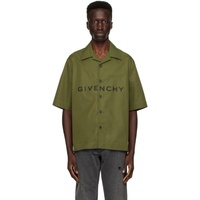 지방시 Givenchy Green Boxy-Fit Shirt 241278M192019