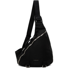 지방시 Givenchy Black Medium G-Zip Triangle Backpack 232278M166003