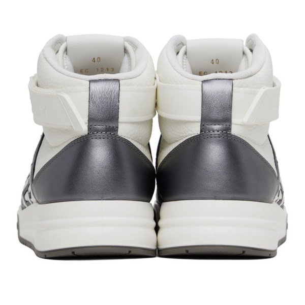 지방시 지방시 Givenchy White & Silver G4 High Top Sneakers 241278M236001