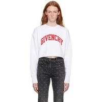 지방시 Givenchy White Cropped Sweatshirt 231278F098001