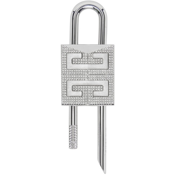 지방시 지방시 Givenchy Silver Small 4G Padlock Keychain 231278M148001