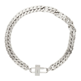 지방시 Givenchy Silver Small G Chain Lock Necklace 212278F023002