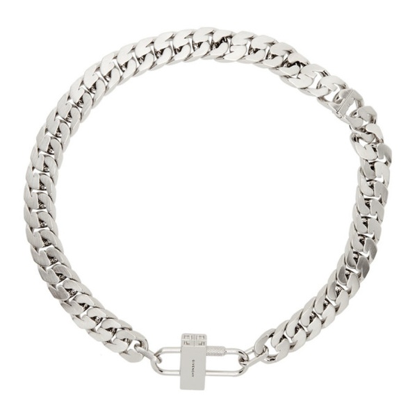 지방시 지방시 Givenchy Silver Small G Chain Lock Necklace 212278F023002