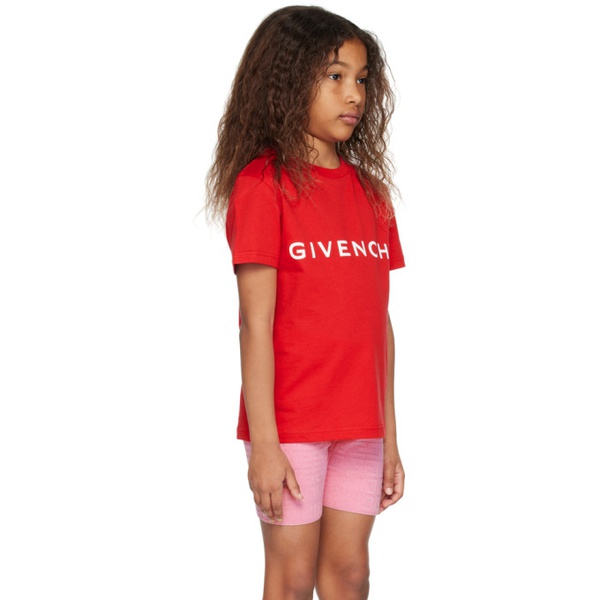 지방시 지방시 Givenchy Kids Red Printed T-Shirt 241278M703004