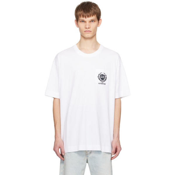 지방시 지방시 Givenchy White Crest T-Shirt 241278M213048