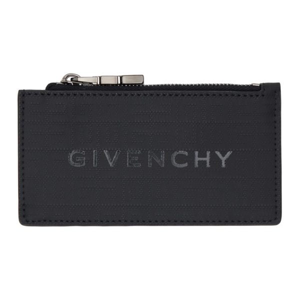 지방시 지방시 Givenchy Black Zipped 4G Card Holder 241278M163006