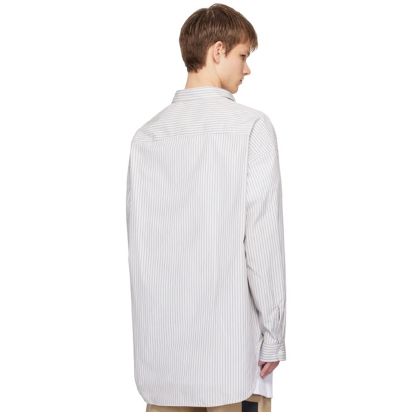 지방시 지방시 Givenchy White & Blue Oversized Shirt 241278M192031