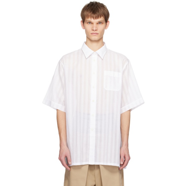 지방시 지방시 Givenchy White Striped Shirt 241278M192025
