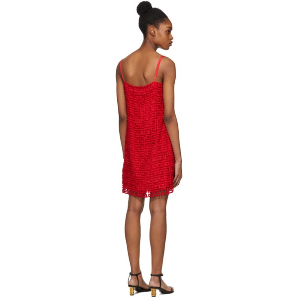 지방시 지방시 Givenchy Red 4G Guipure Dress 221278F052000