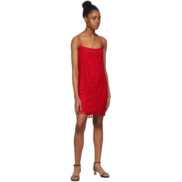 지방시 지방시 Givenchy Red 4G Guipure Dress 221278F052000