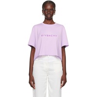 지방시 Givenchy Purple Flocked T-Shirt 232278F110015