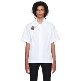 지방시 Givenchy White Cotton Short Sleeve Shirt 222278M192001