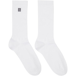 지방시 Givenchy White Logo Socks 242278M220001