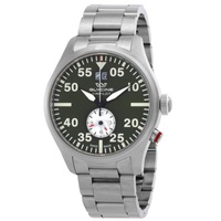 Glycine MEN'S Airpilot Dual Time Stainless Steel Green Dial Watch GL0450