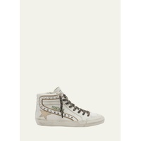 골든구스 Golden Goose Slide Crystal Mid-Top Leather Sneakers 4562225