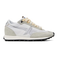 골든구스 Golden Goose White & Gray Marathon Sneakers 241264F128082