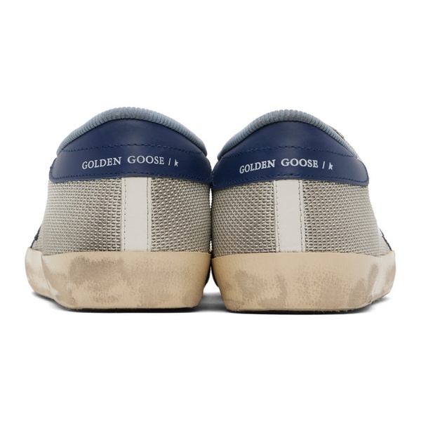 골든구스 골든구스 Golden Goose Silver & Navy Super-Star Sneakers 241264M237027