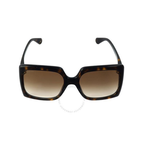 구찌 구찌 Gucci Brown Gradient Square Ladies Sunglasses GG0876S 002 60