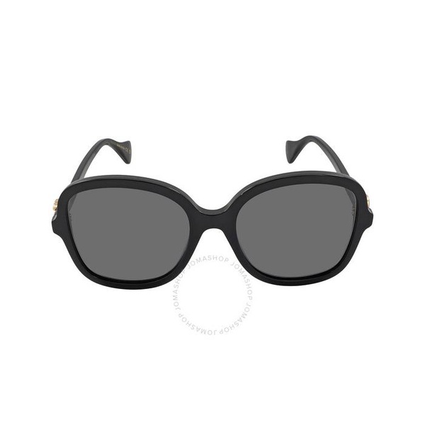 구찌 구찌 Gucci Polarized Grey Butterfly Ladies Sunglasses GG1178S 001 56