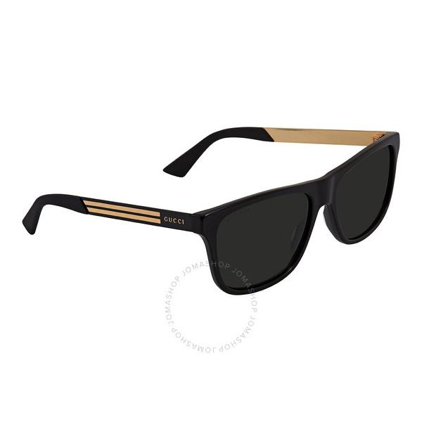 구찌 구찌 Gucci Polarized Grey Rectangular Mens Sunglasses GG0687S 002 57
