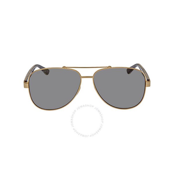 구찌 구찌 Gucci Grey Pilot Mens Sunglasses GG0528S 006 63