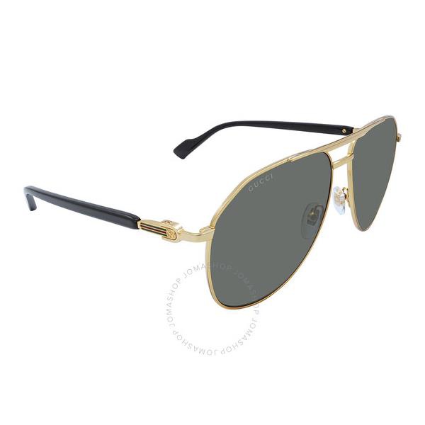 구찌 구찌 Gucci Grey Pilot Unisex Sunglasses GG1220S 001 59