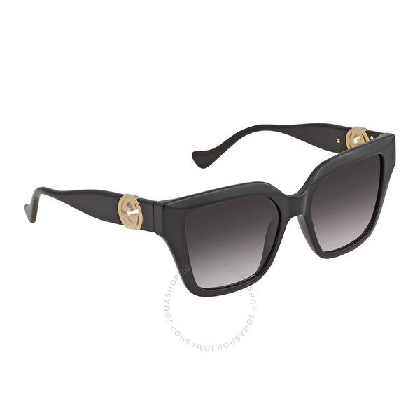 구찌 구찌 Gucci Grey Gradient Square Ladies Sunglasses GG1023S 008 54