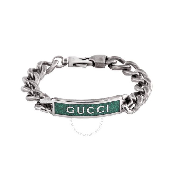 구찌 구찌 Gucci Open Box - Green Enamel Station Bracelet YBA678712001