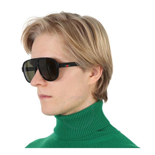 구찌 구찌 Gucci Green Pilot Mens Sunglasses GG0009S 001 59