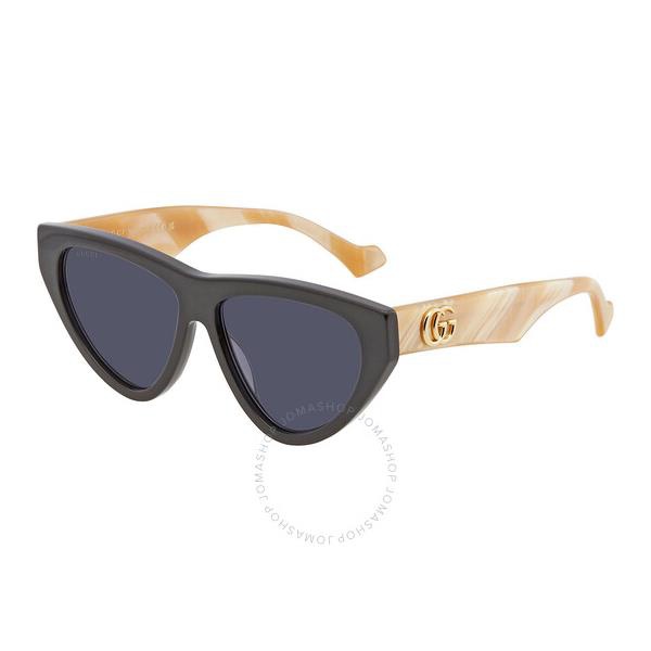구찌 구찌 Gucci Blue Cat Eye Ladies Sunglasses GG1333S 004 58