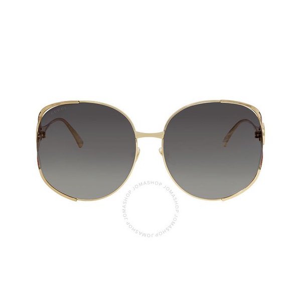구찌 구찌 Gucci Grey Gradient Square Ladies Sunglasses GG0225S 001 63