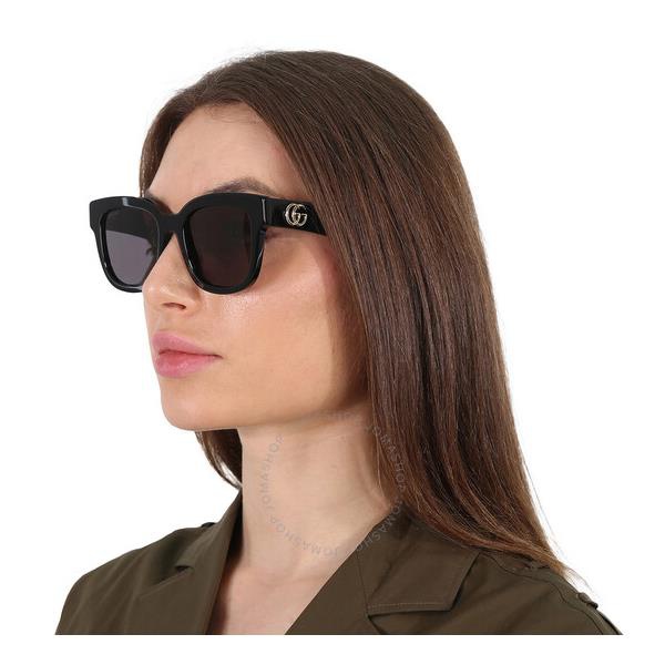 구찌 구찌 Gucci Grey Square Ladies Sunglasses GG0998S 001 52