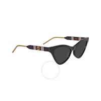 구찌 Gucci Grey Cat-Eye Ladies Sunglasses GG0597S-001 55 GG0597S 001 55