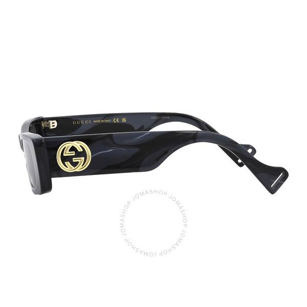 구찌 구찌 Gucci Silver Rectangular Ladies Sunglasses GG0516S 013 52