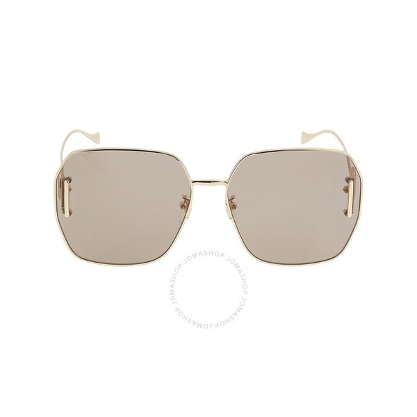 구찌 구찌 Gucci Brown Oversized Ladies Sunglasses GG1207SA 005 64