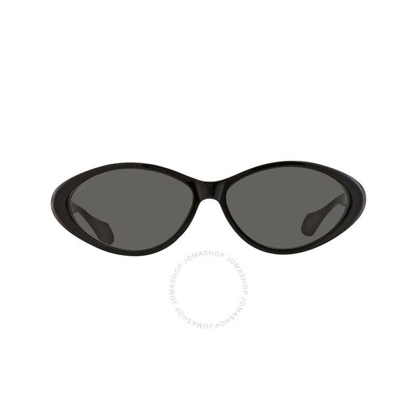 구찌 구찌 Gucci Grey Smoke Oval Ladies Sunglasses GG1377S 002 67