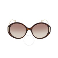구찌 Gucci Brown Oval Ladies Sunglasses GG1202S 003 57