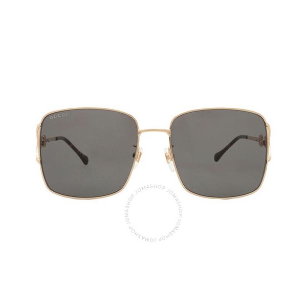 구찌 구찌 Gucci Grey Square Ladies Sunglasses GG1018SK 001 58