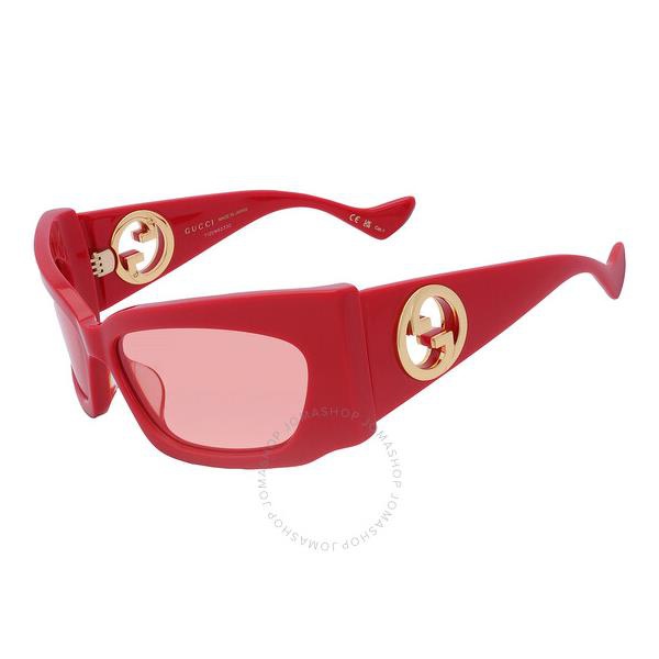 구찌 구찌 Gucci Red Wrap Ladies Sunglasses GG1412S 004 62
