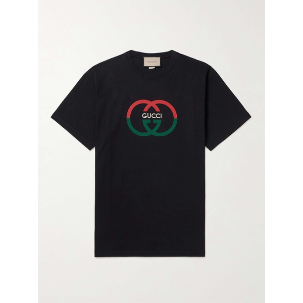 구찌 구찌 GUCCI Logo-Print Cotton-Jersey T-Shirt 1647597330885831