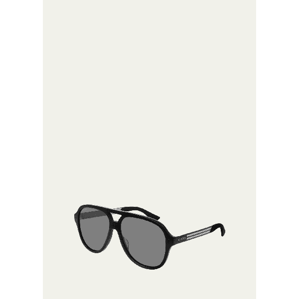 구찌 구찌 Gucci Mens Aviator Logo Sunglasses 3418498